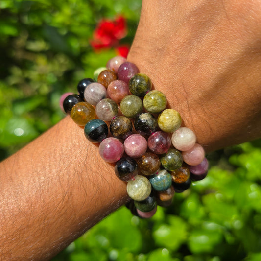 Rainbow Tourmaline Gemstone Bracelet