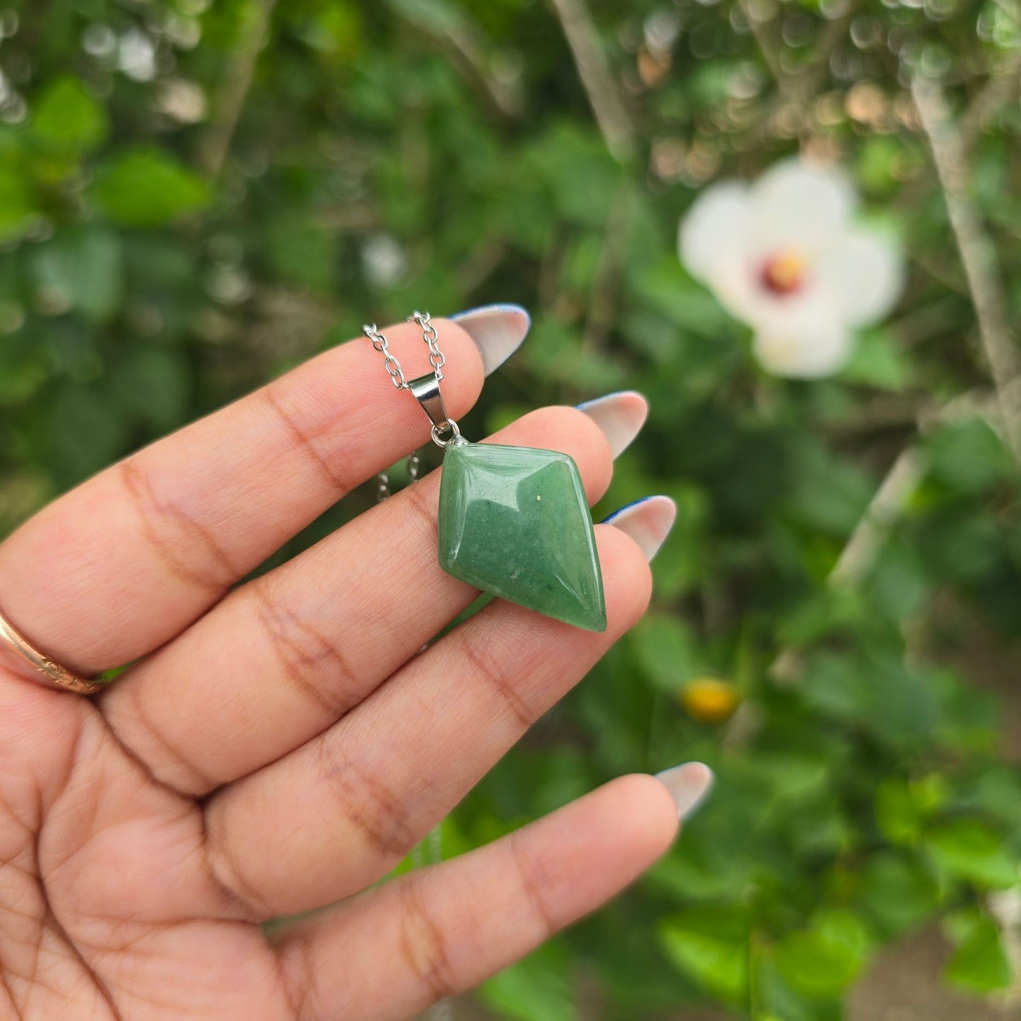 Green Aventurine Diamond Necklace