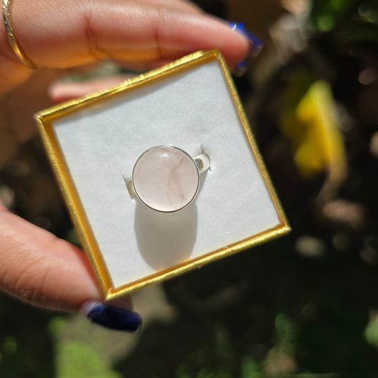 Rose Quartz Ring - Size 8