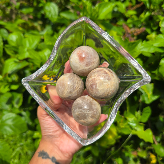 Small Moonstone with Sunstone Gemstone Sphere