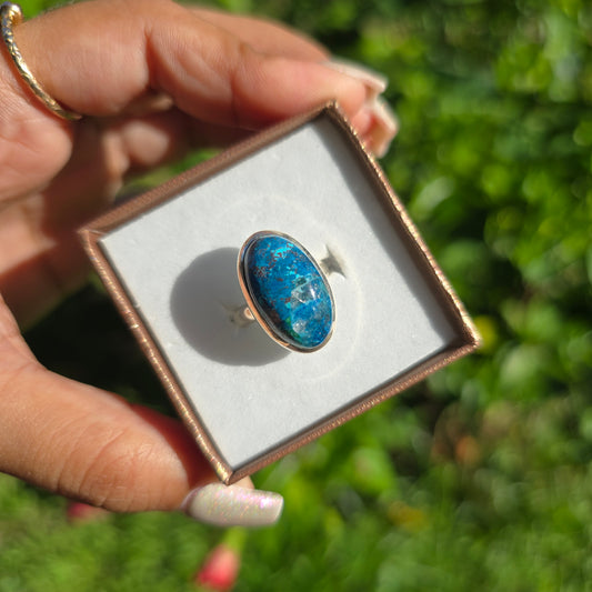 Shattuckite Gemstone Ring - Size 4.5