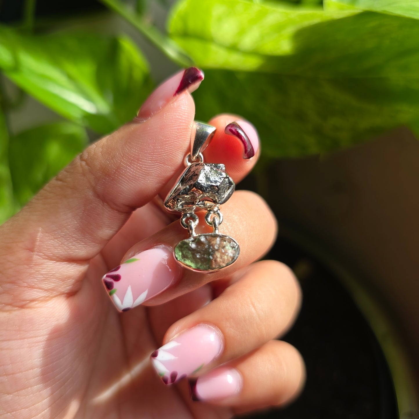 Campo del Cielo and Moldavite Pendant