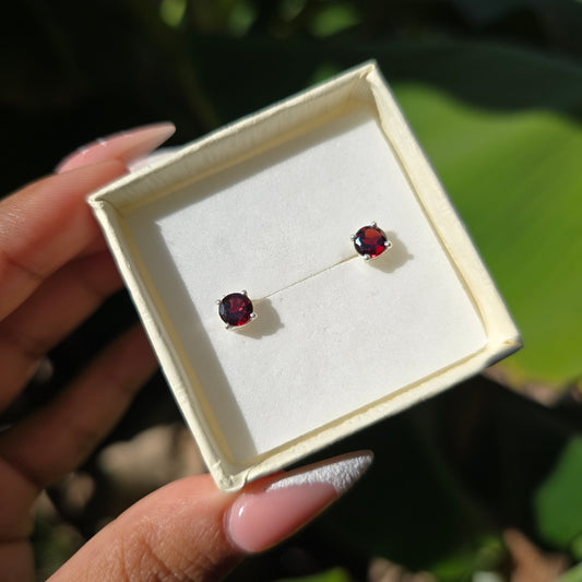 Garnet Stud Earrings