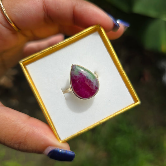 Ruby Zoisite Ring - Size 7