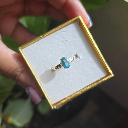 Paraiba Blue Apatite Ring - Size 7