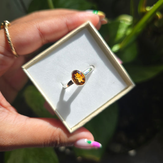 Whiskey Citrine Ring - Size 10