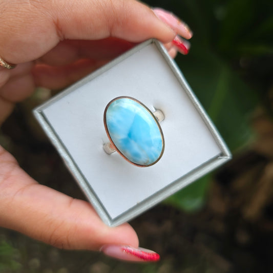 Larimar Gemstone Ring - Size 11