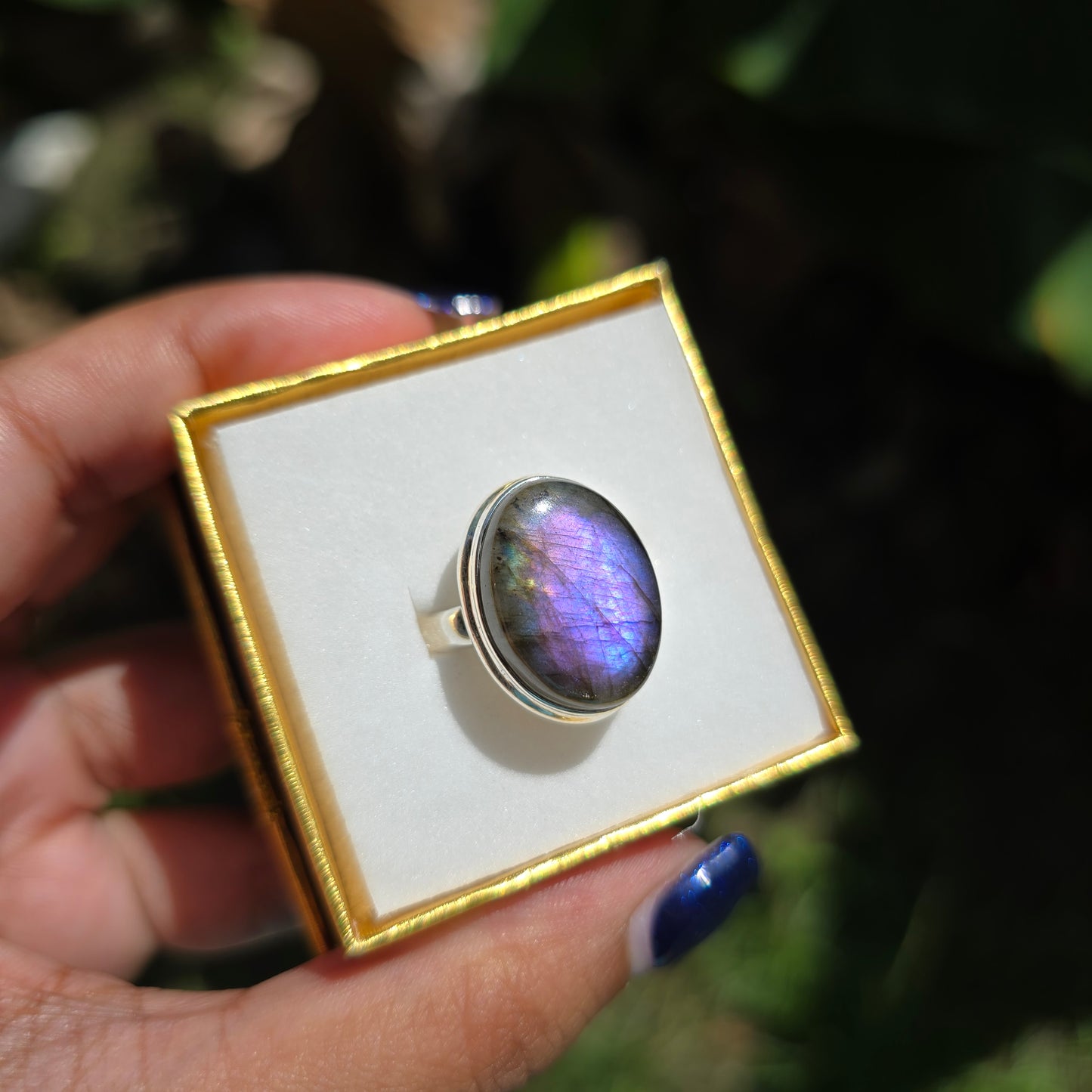 Purple Labradorite Ring - Size 9