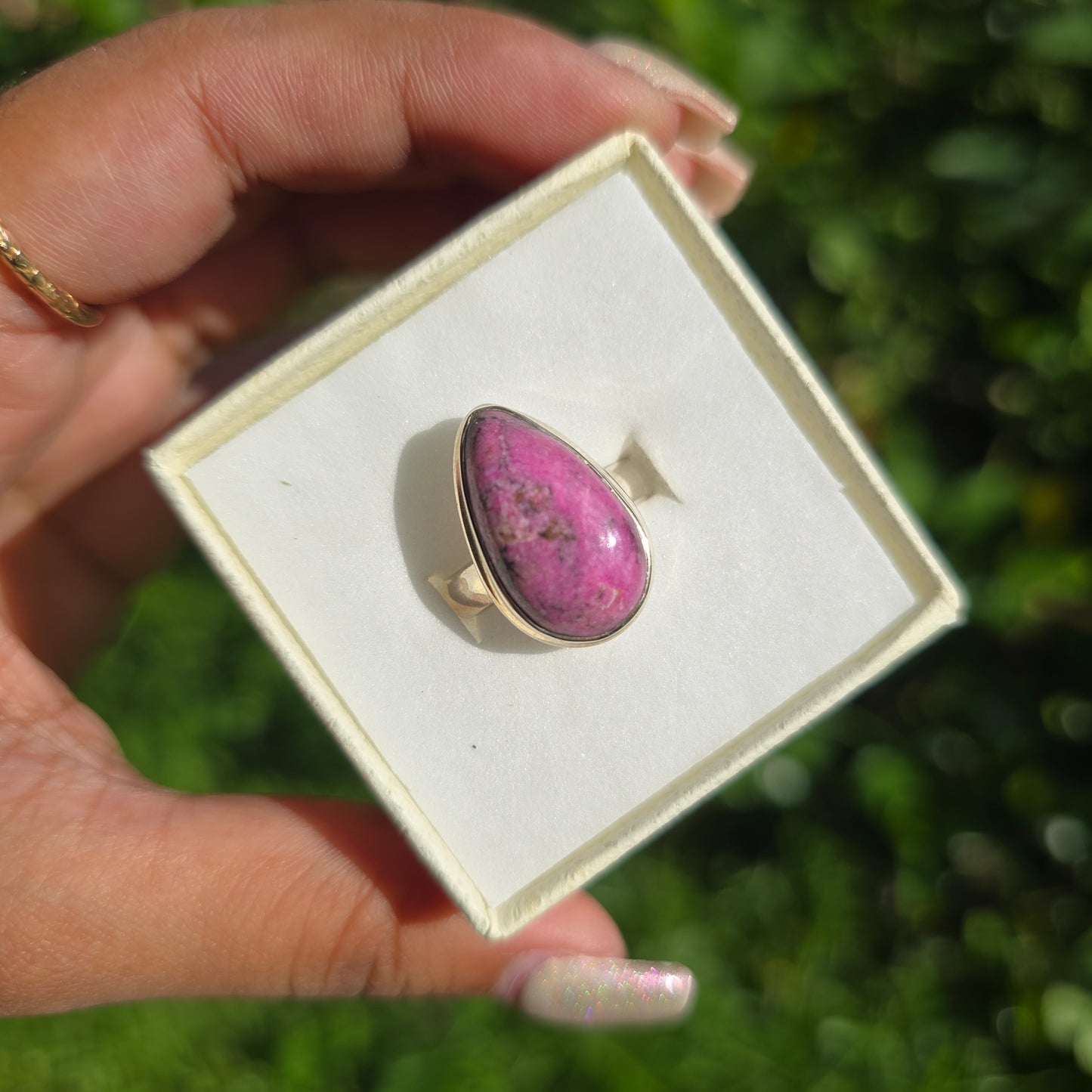 Cobaltoan Calcite Ring - Size 9