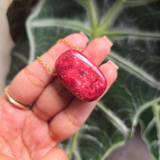 Thulite Nugget Necklace