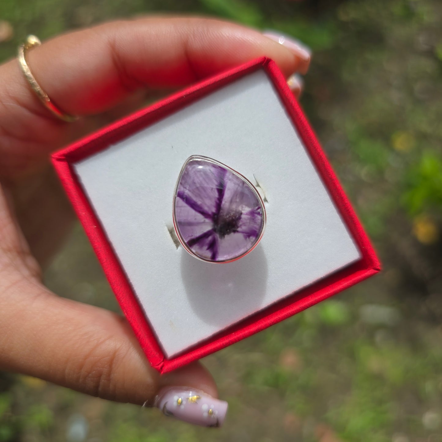 Trapiche Amethyst Ring - Size 7