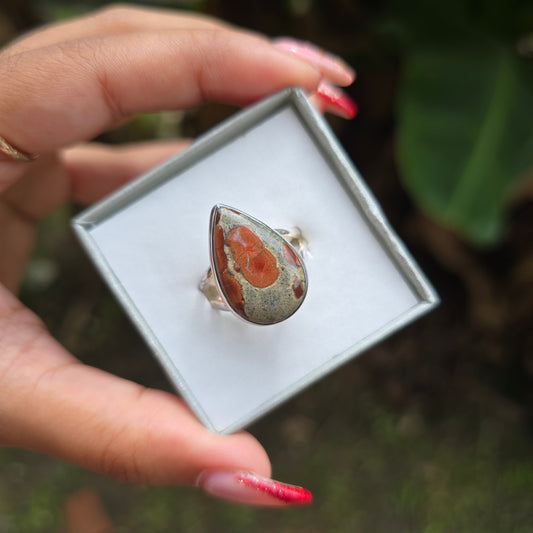 Peanut Obsidian Ring - Size 9