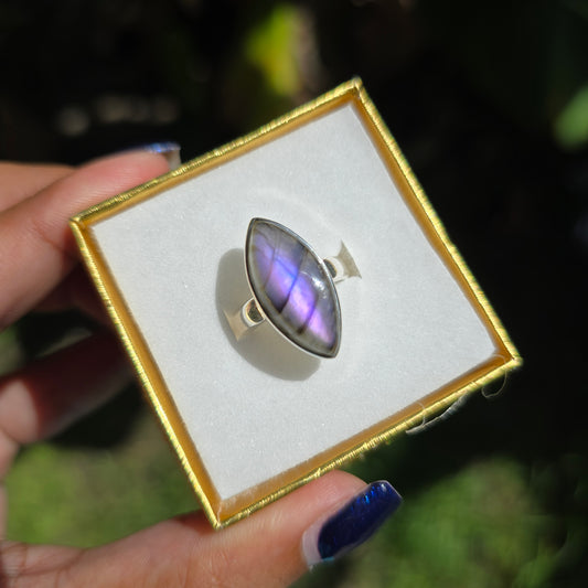 Purple Labradorite Ring - Size 5