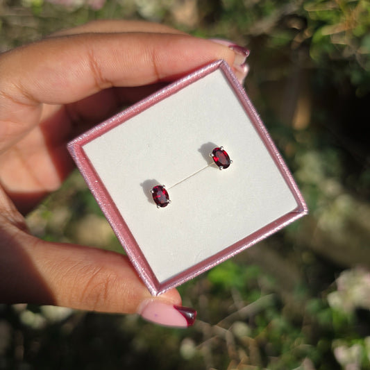 Garnet Stud Earrings