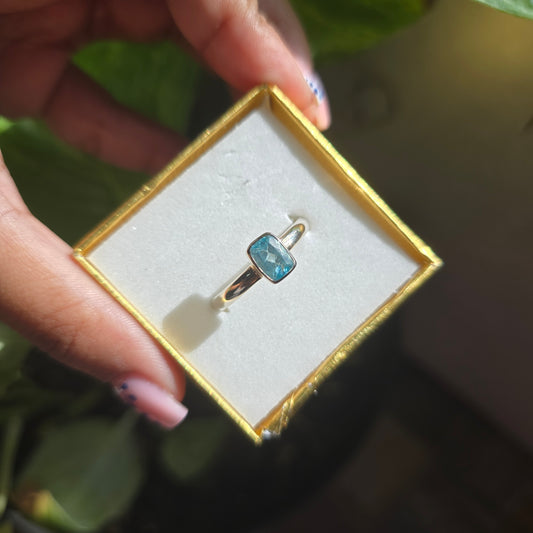 Paraiba Blue Apatite Ring - Size 11