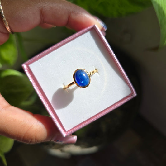 Gold Vermeil Blue Kyanite Ring - Size 9