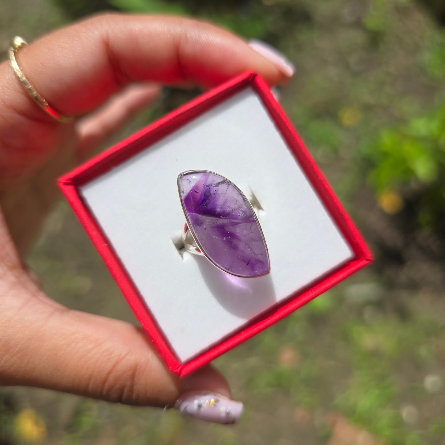 Trapiche Amethyst Ring - Size 5