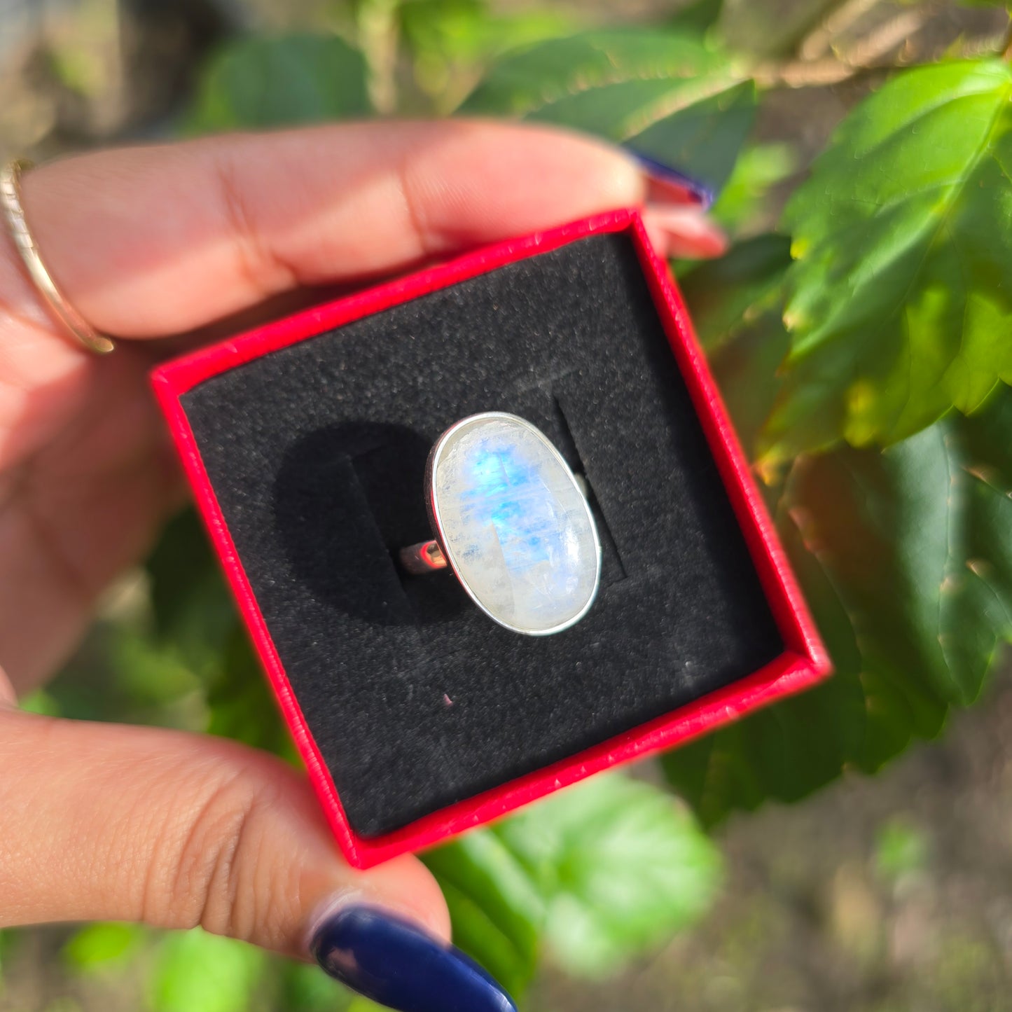 Rainbow Moonstone Ring - Size 6