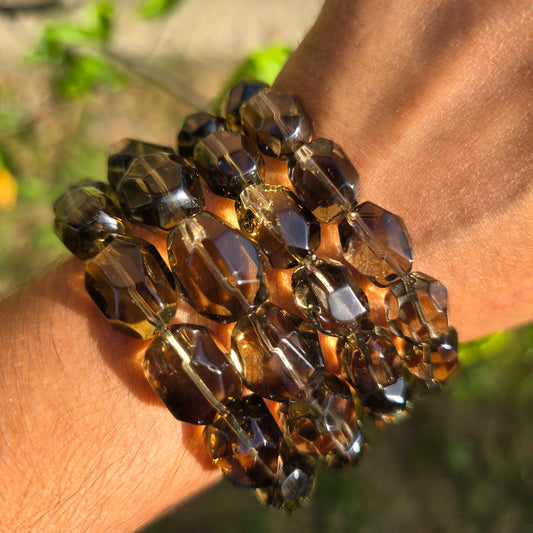 Smoky Citrine Nugget Gemstone Bracelet