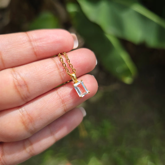 Gold Plated White Topaz Pendant