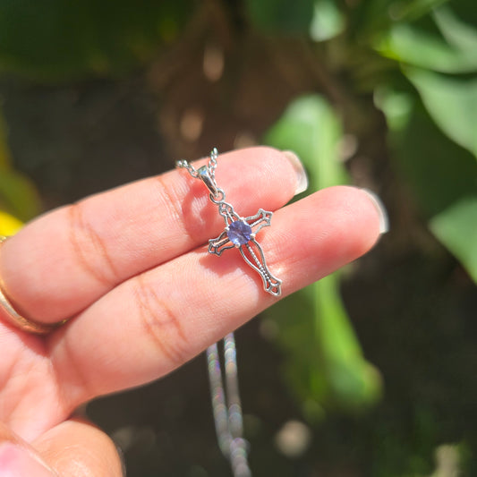 Tanzanite Cross Pendant