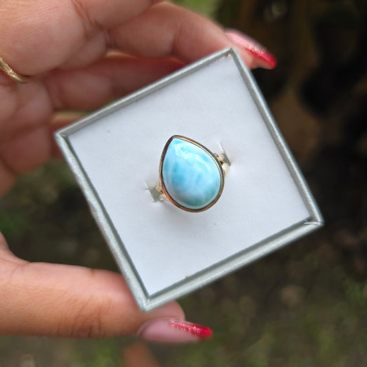 Larimar Gemstone Ring - Size 6