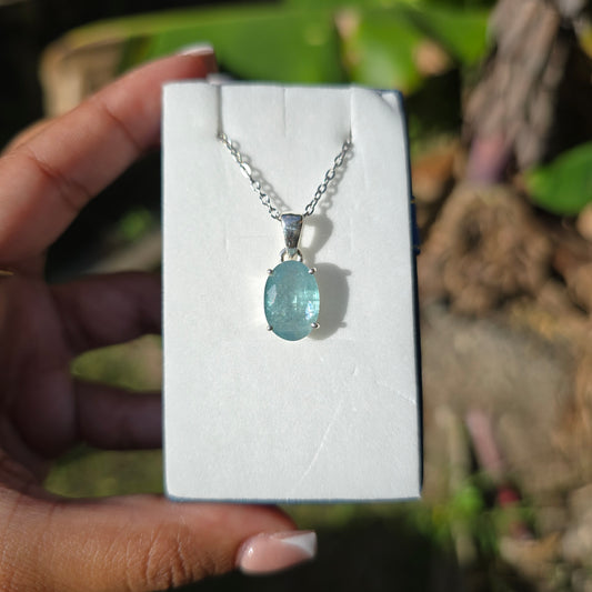 Aqua Kyanite Pendant