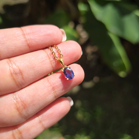 Gold Plated Iolite Pendant