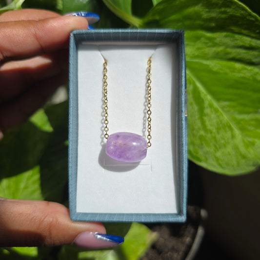 Amethyst Barrel Necklace