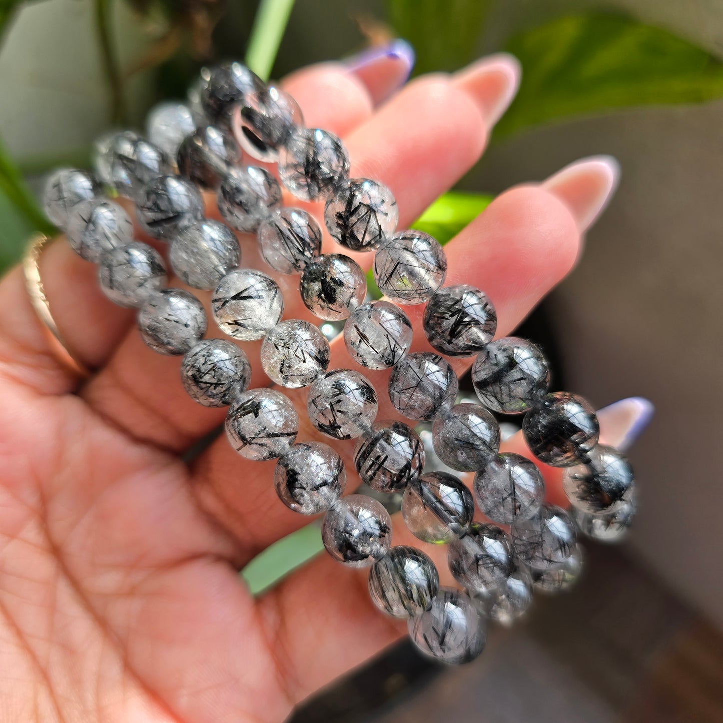 Tourmaline in Quartz Gemstone Bracelet
