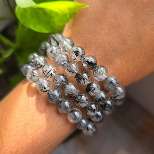 Tourmaline in Quartz Gemstone Bracelet