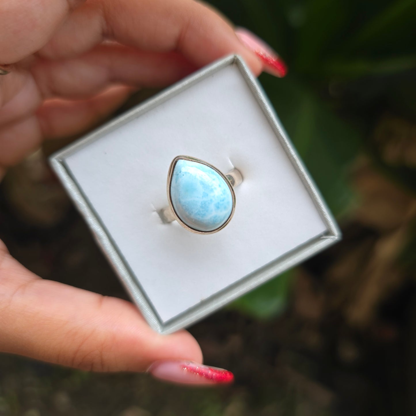 Larimar Gemstone Ring - Size 8