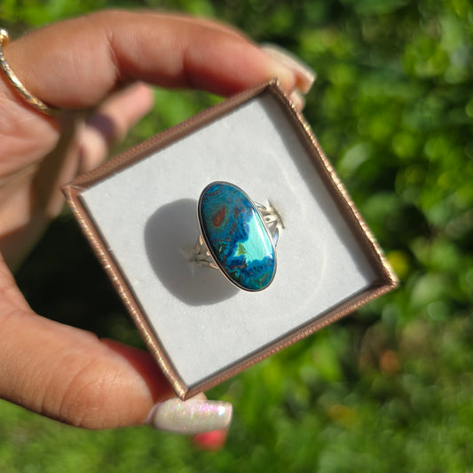 Shattuckite Gemstone Ring - Size 6