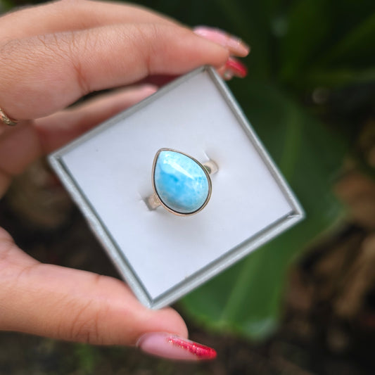 Larimar Gemstone Ring - Size 8
