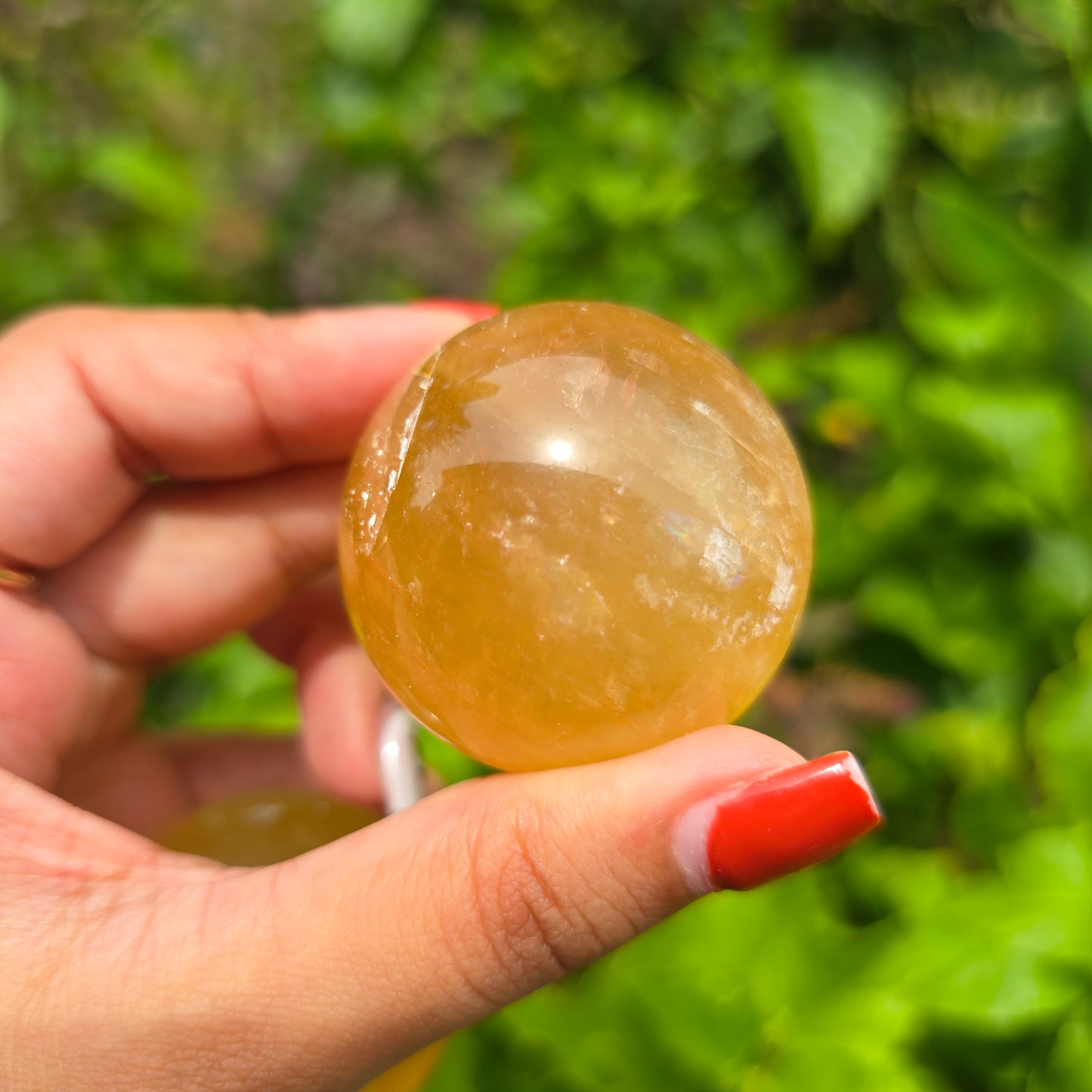 Small Honey Calcite Gemstone Sphere