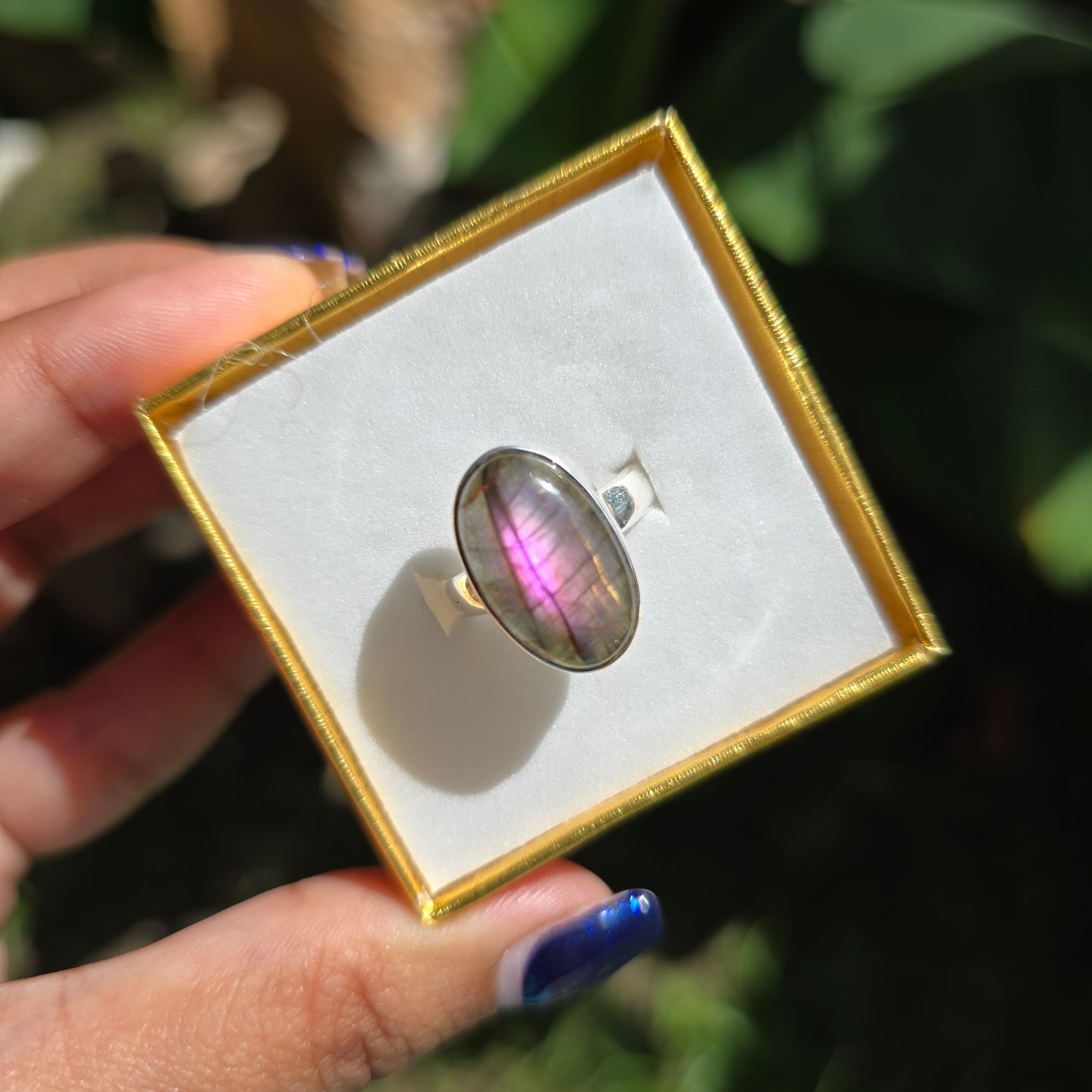 Purple Labradorite Ring - Size 7