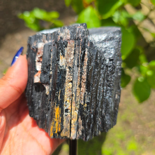 Black Tourmaline on Metal Stand No 2