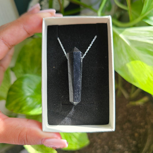 Black Tourmaline Point Necklace