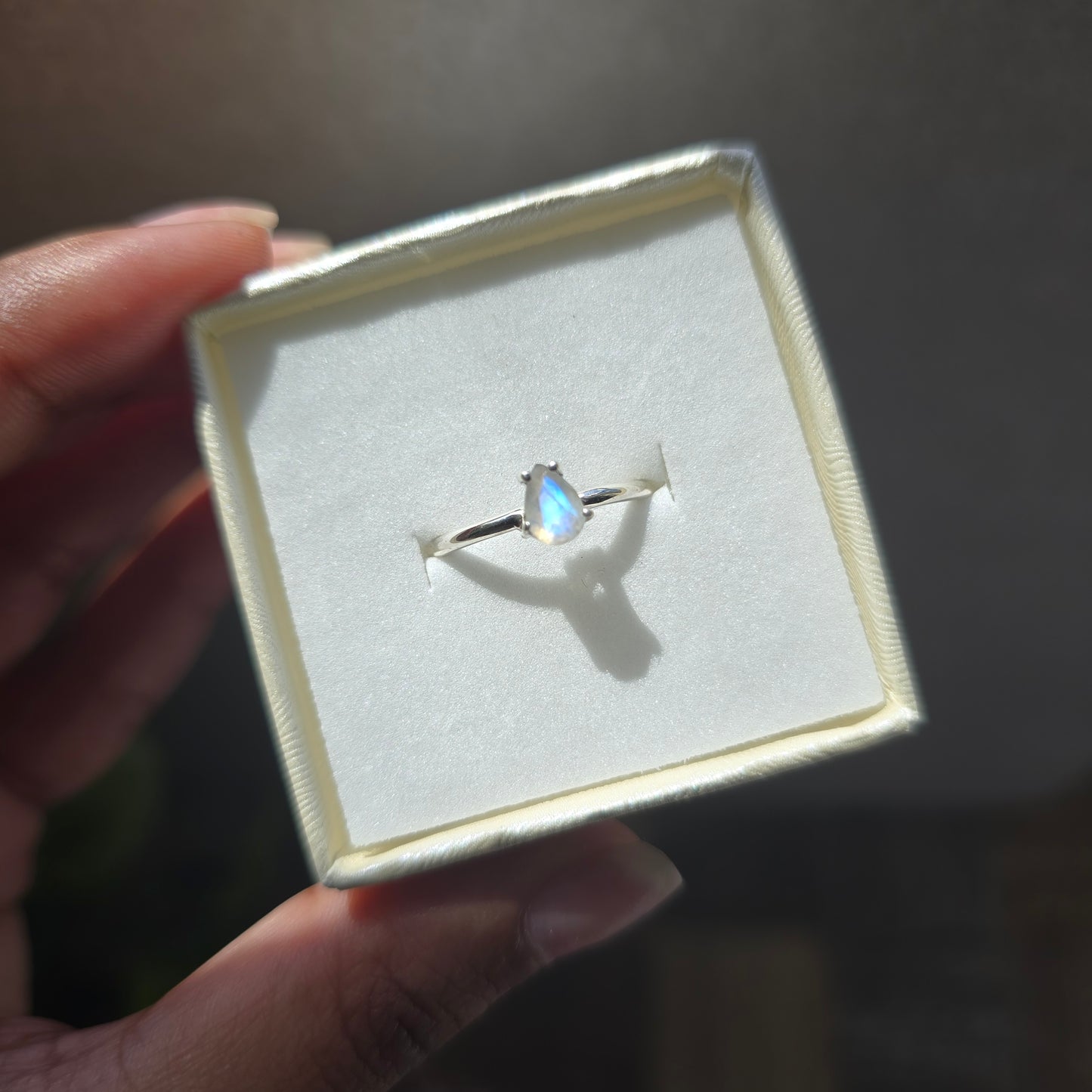 Rainbow Moonstone Ring - Size 6