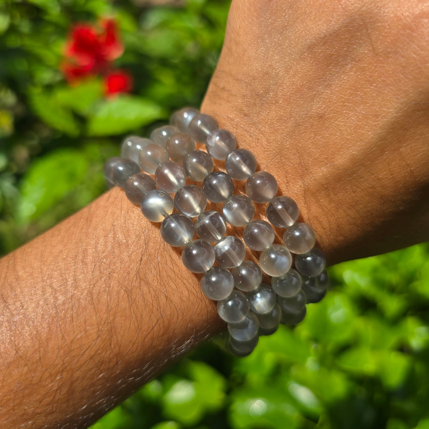 Grey Moonstone Gemstone Bracelet