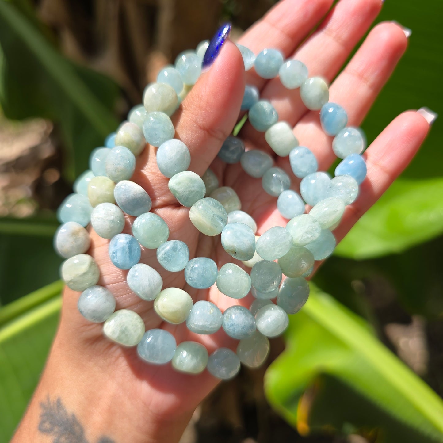 Aquamarine Nugget Gemstone Bracelet