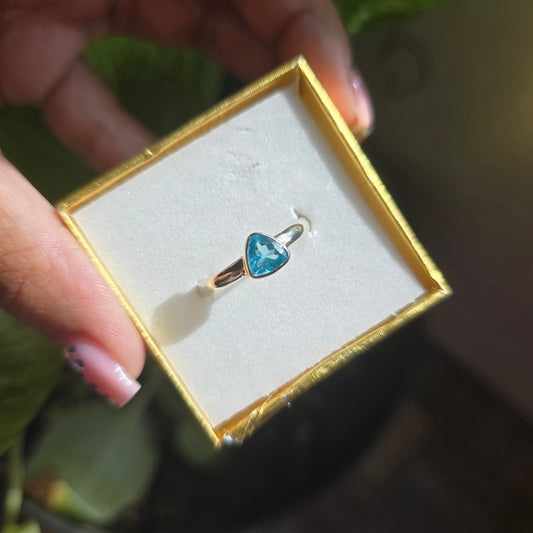 Paraiba Blue Apatite Ring - Size 9