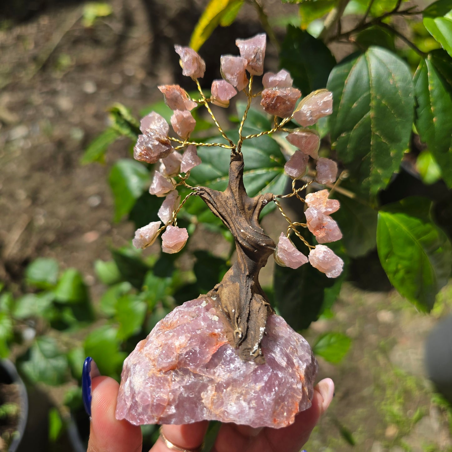 Rose Quartz Gemstone Tree