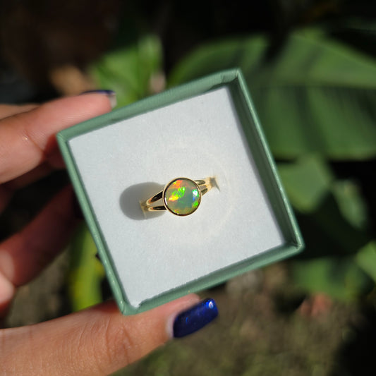 Gold Vermeil Ethiopian Opal Ring - Size 7