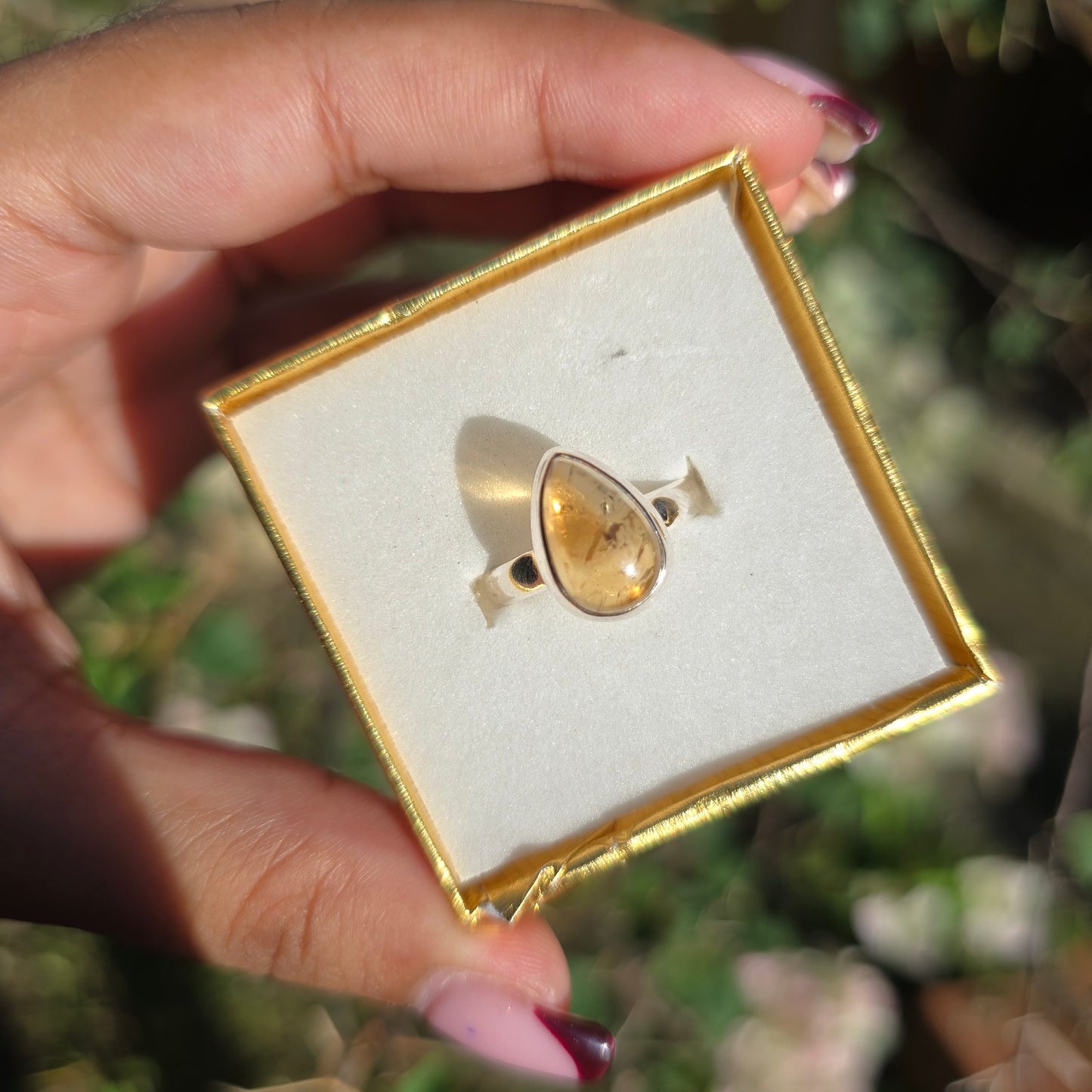 Citrine Gemstone Ring - Size 6
