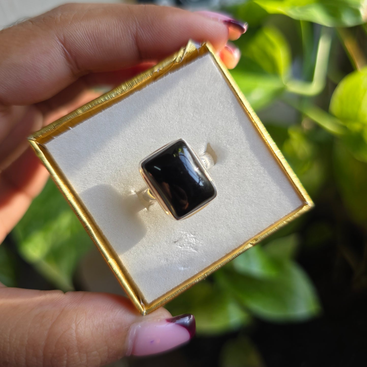 Onyx Gemstone Ring - Size 8