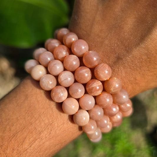 Peach Moonstone Gemstone Bracelet