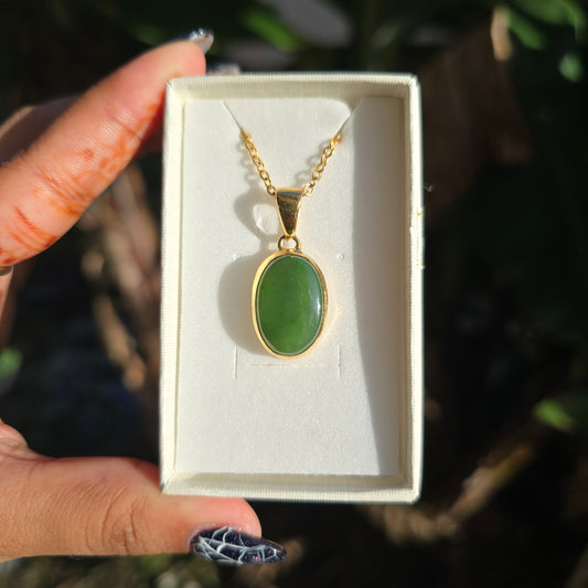 Gold Vermeil Nephrite-Jade Pendant