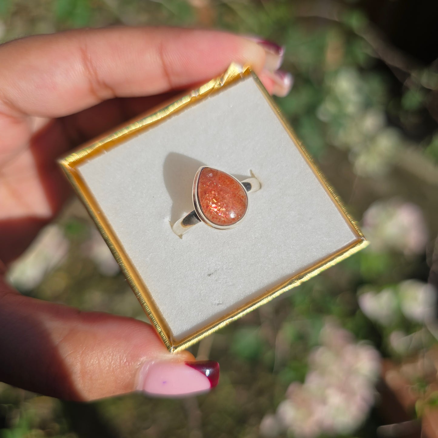 Sunstone Gemstone Ring - Size 8