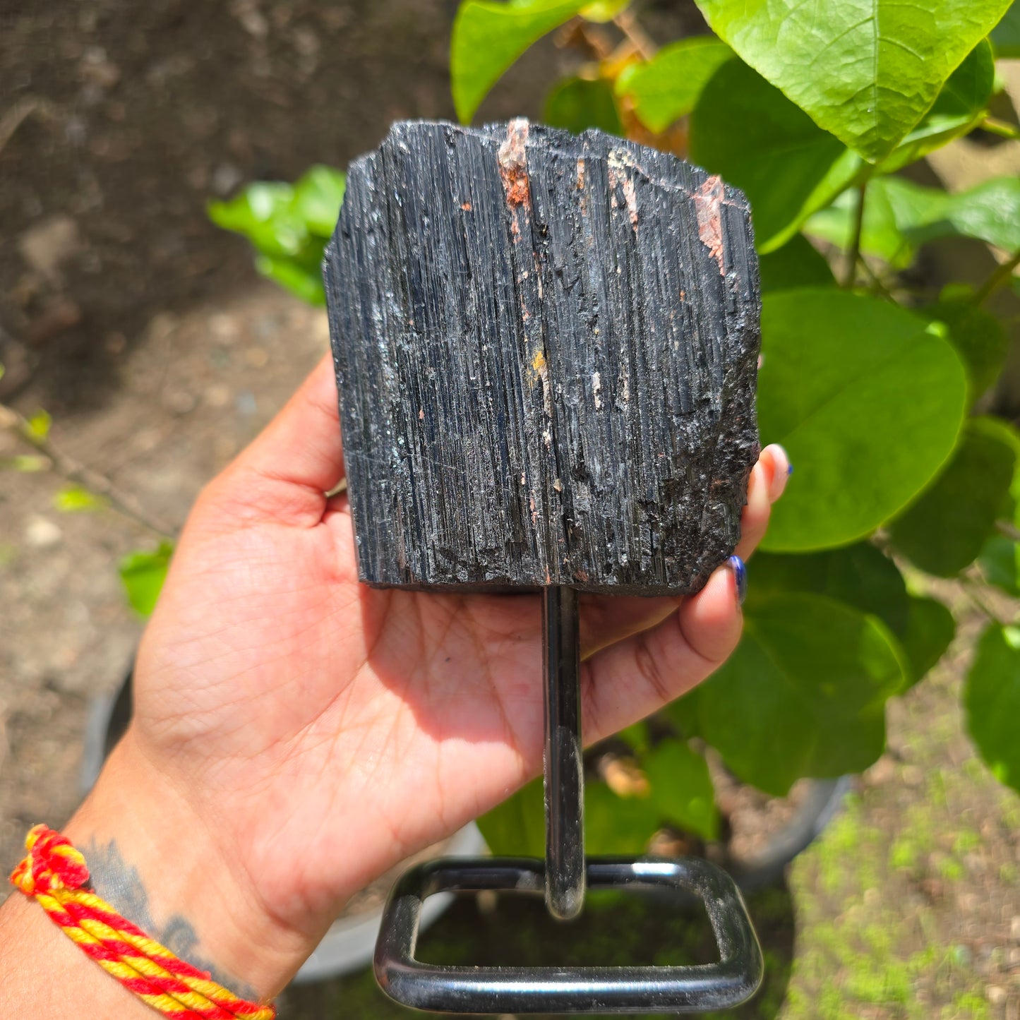 Black Tourmaline on Metal Stand No 2
